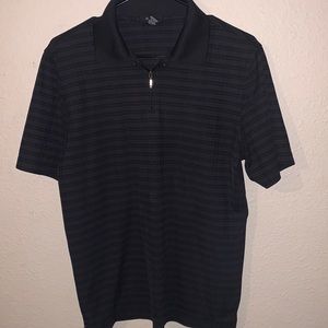 Black Alfani Polo Shirt with zipper. Size S